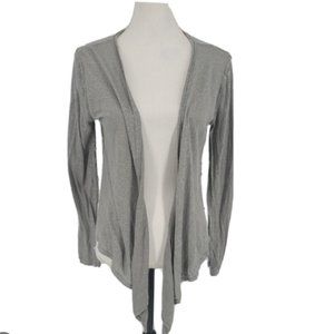 Anthropologie Hero & Leander Silver Sparkle Linen Cardigan, sz L